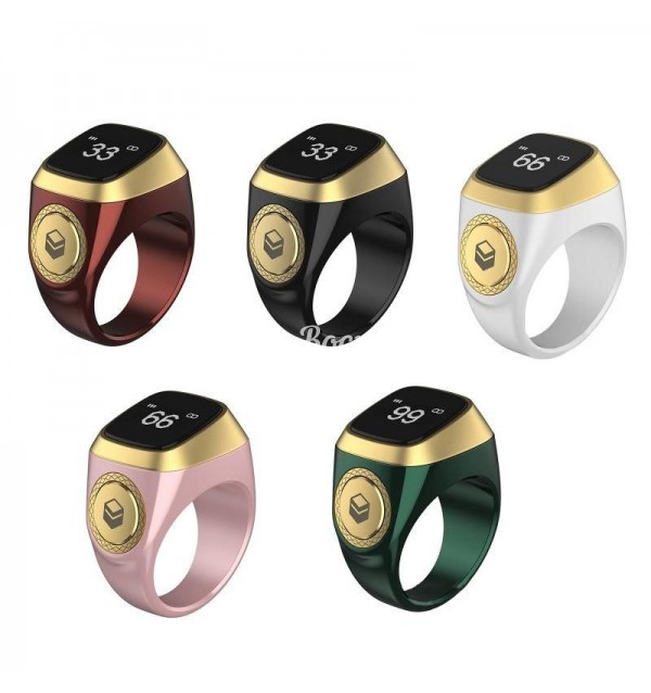Смарт кольцо-тасбих Zikir Ring IQIBLA E0118BK (пластик, 18 мм)